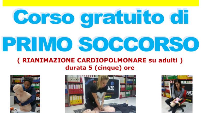 SABATO 2 NOVEMBRE 2019 a Roma  Corso GRATUITO di Primo Soccorso,  (Rianimazione cardiopolmonare su adulti)